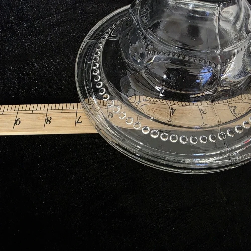 Antique Beaded Peanut Pattern Manganese Or Uranium Glass Oil Lamp Base Glows